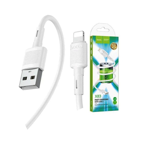 Hoco Fast Charging Data Cable X83 USB to Lightning 1M White Hoco Fast Charging Data Cable X83 USB to Lightning 1M White